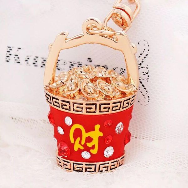

keychains creative china style lucky ingot key chains classic crystal cornucopia stylish car keychain female bag accessories keyring, Silver