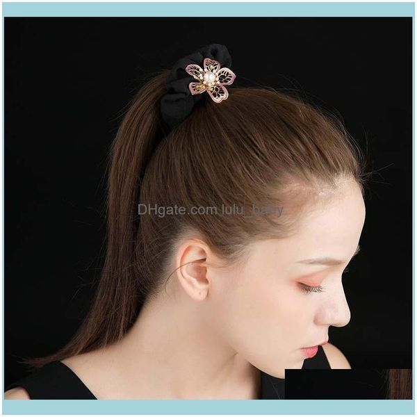 

hair jewelry jewelryhair clips & barrettes cloth flower scrunchie elastic bands for women girls holder rope rubber band headband aessories d, Golden;silver
