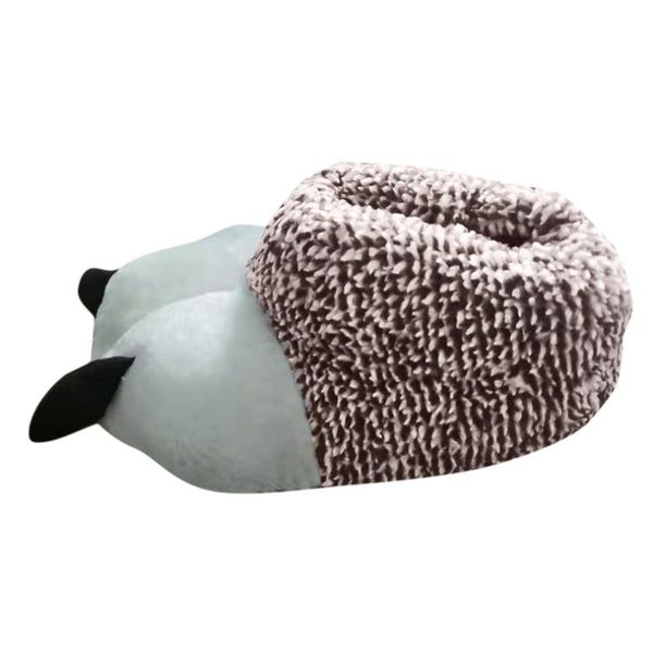 

slippers neutral cute bear caw shoes plush cotton paws sweetheart cozy soft furry indoor warm a50, Black
