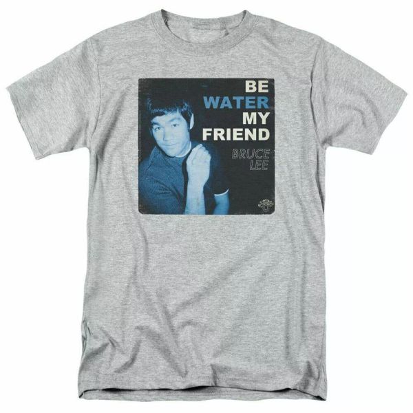 

bruce lee water t shirt mens license movie martial arts tee sport gray, White;black