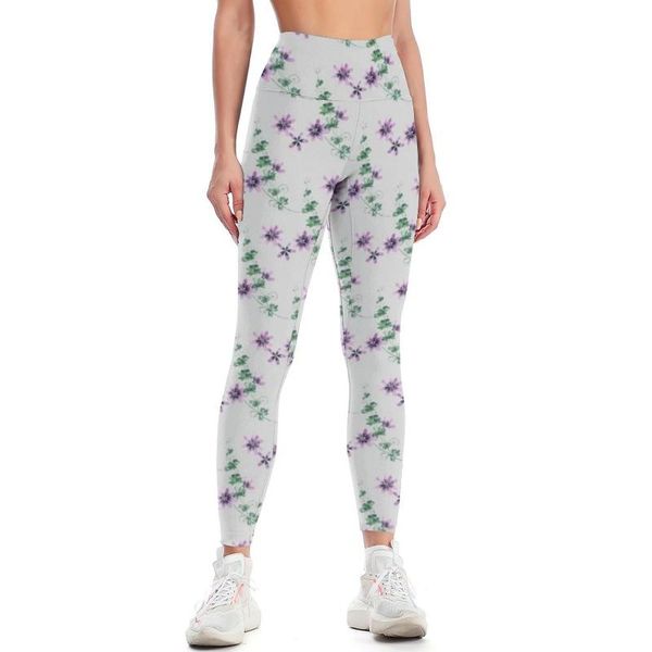 

yoga outfit lilac leggings soft print pants athletic trekking teen
