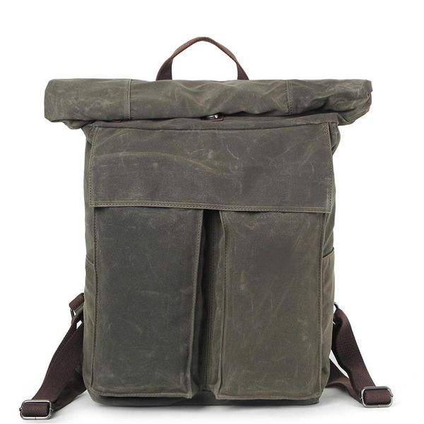 

backpack canvas rucksack travel outdoor waterproof male laptop