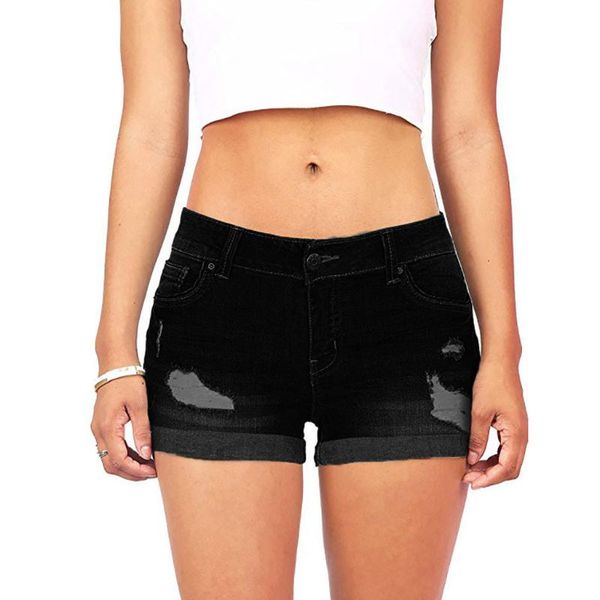 

low waisted short women washed ripped hole mini jeans denim pants shorts rise featuring an adjustable 6.27 women's, Blue
