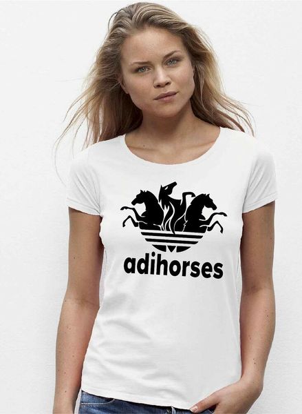 

womens t-shirt adihorses horse, White;black