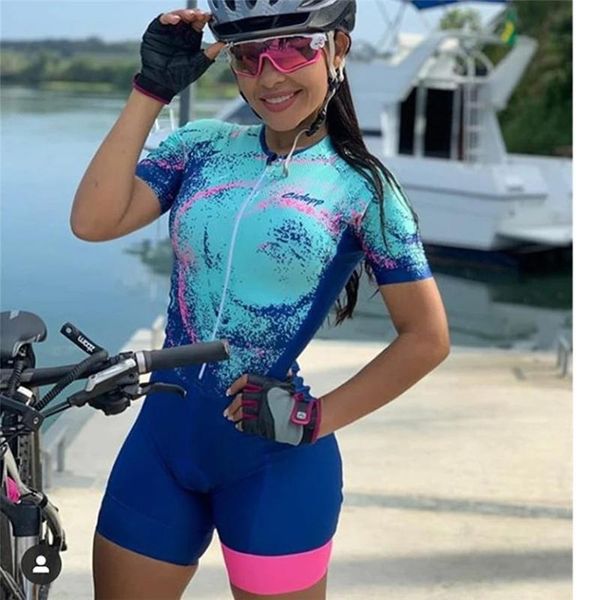 

racing sets ciclopp team triathlon pak womens fietsen schaatspak zomer jumpsuit een pieces ropa ciclismo fiets set korte mouw bodysuit, Black;blue
