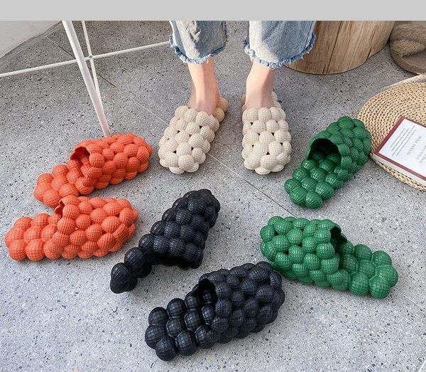 

slippers ingenious women sandal flat ladies characteristic bubbles casual slides summer outdoor beach female, Black