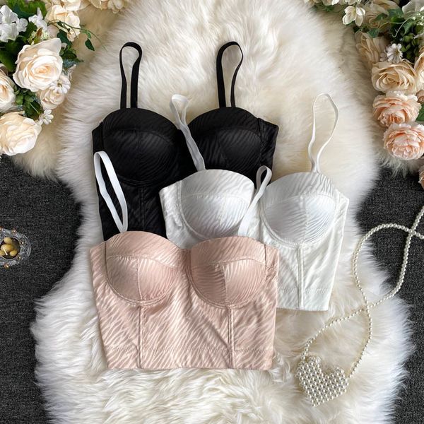 

bras sets women fashion underwear camisole outer wear dance costume sleeveless short bustier crop n915 587h, Red;black