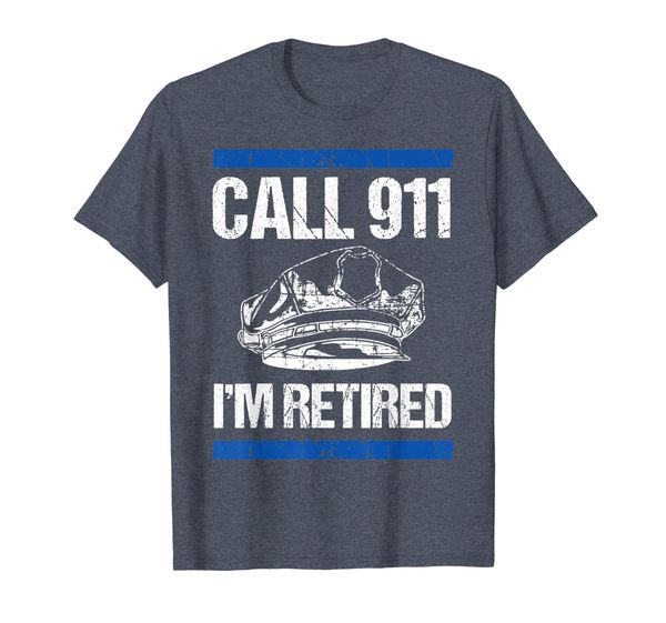 

police officer retirement call 911 i'm retired t-shirt, White;black