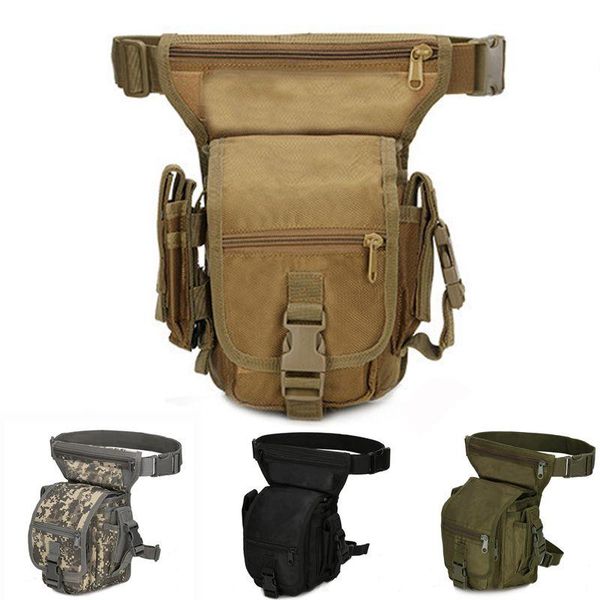 

stuff sacks molle 800d tactical military army drop leg bag tool fanny thigh pack hunting waist motorcycle riding men 's packs