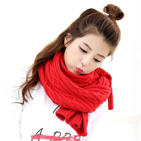 

scarves scienwear 2021 knit yarn wool scarf women and mens winter warm cappa opera cape wraps tippet thick solid color fashion, Blue;gray