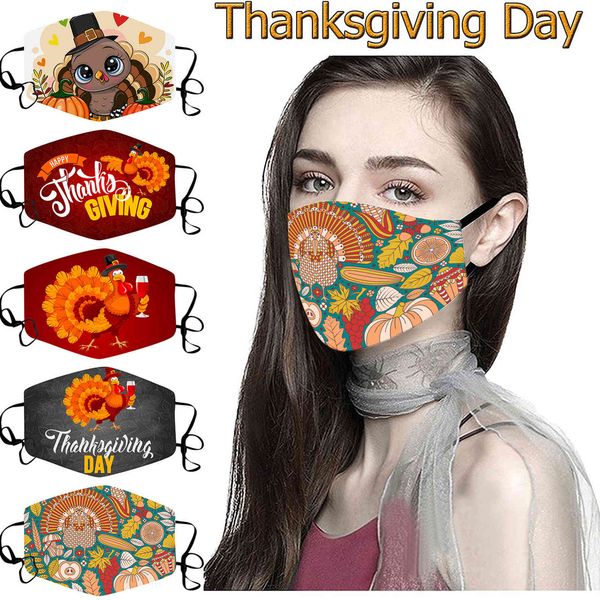 

thanksgiving cotton mask washable mask turkey printed mask