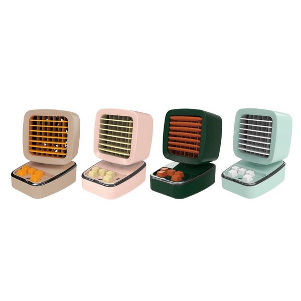 

electric fans portable tablemini air cooler fan household small cooling conditioner with led light for home office dorm