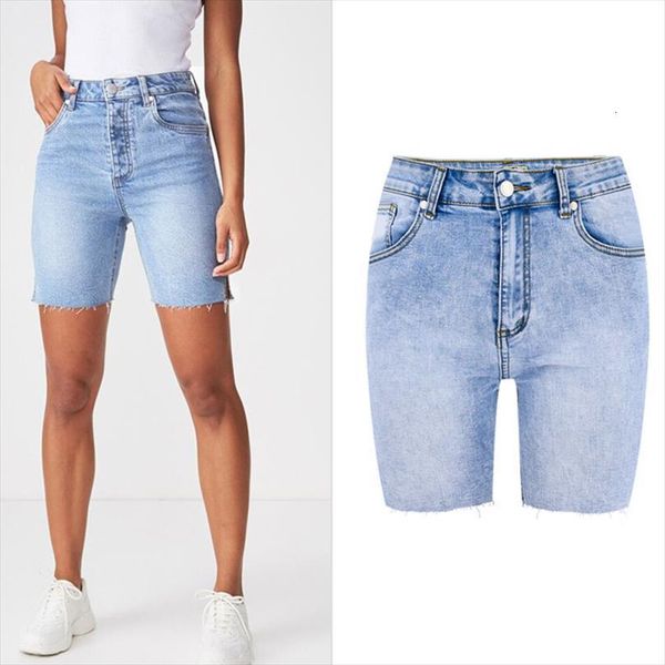 

summer denim women short waisted knee length jeans casual cotton stretch, White;black