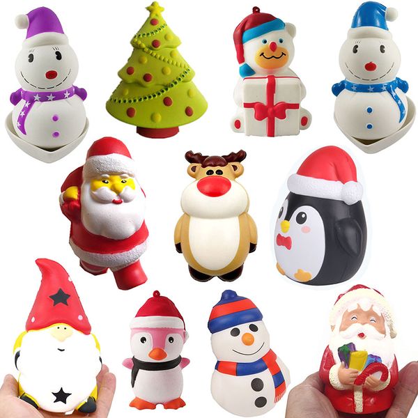 Weihnachtsspielzeug Funko Pop Santa Claus Snowman Penguin Zappelspielzeug süße Kawaii Squeeze Cartoon Spielzeug für Kinder Fashion Geschenke