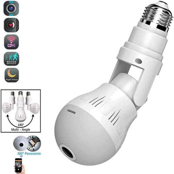 

wireless panorama security 360Â°led light wifi camera cctv bulb fisheye two-way intercom night vision ip cameras