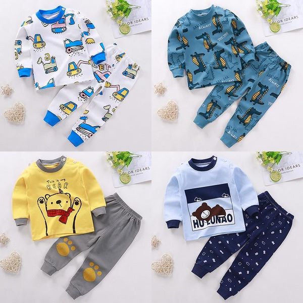 

clothing sets 6m-4y kids clothes autumn baby boys girls underwear suit children long sleeve 2pcs set toddler girl little boy outfits, White
