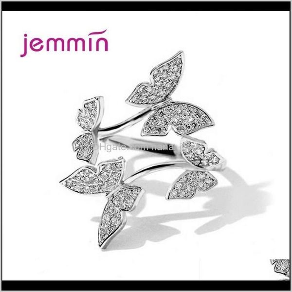 

fine jewelry opening butterfly ring 925 silver adjustable rings for women girl cz zirconia crystal engagement jewelry jqbgp jcdsv, Golden;silver