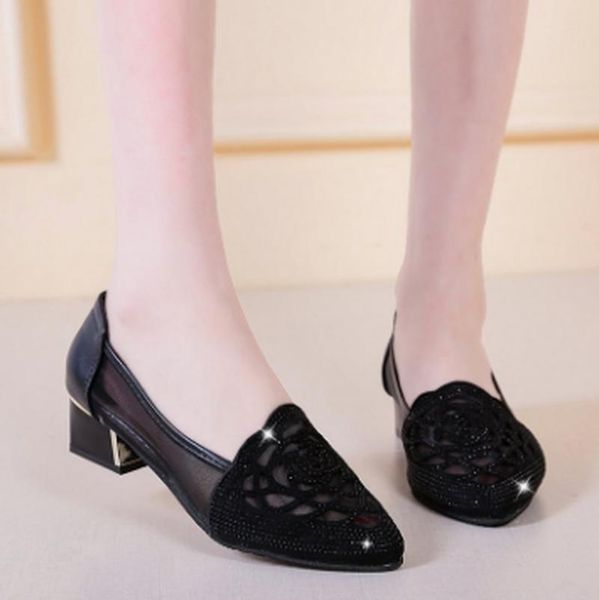 

sandals mesh vintage heels clear fashion women summer shoes woman plus size gladiator sandalias mujer sapato feminino sf0920, Black