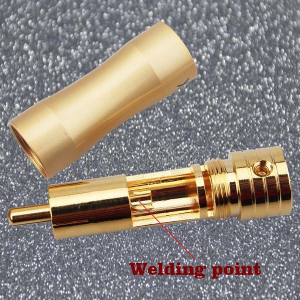 

smart power plugs 4 x fever grade rca lotus plug pure copper gold-plated audio cable av welding