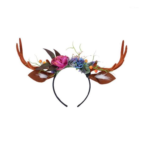 

christmas decorations fashion exaggerated flocking headband, easter ear hair band, simulation big antler hood xmas headwear