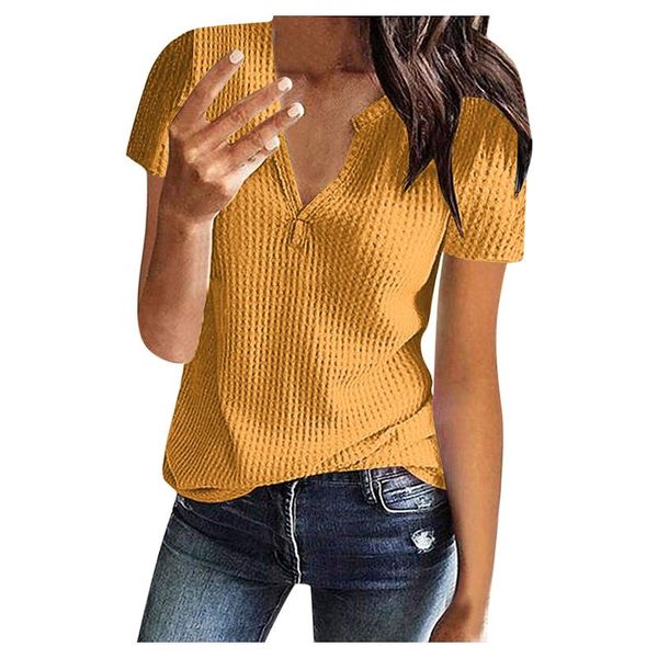 

women's blouses & shirts women summer fashion solid v-neck short sleeve knit soft cotton linen streetwear vintage style loose, White
