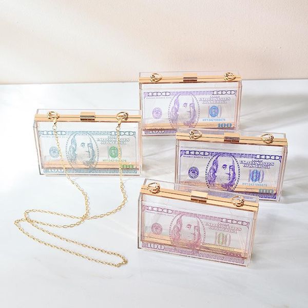 

evening bags 2021 creative personalized dollar acrylic handbags little bag