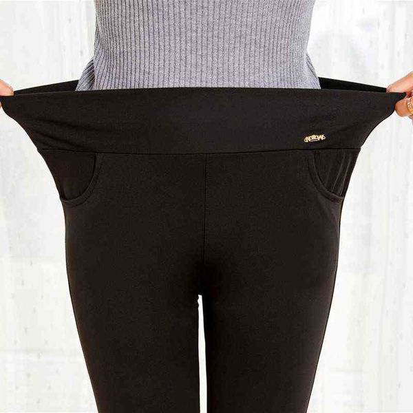 

women's leggings spring summer black cropped with high waist, slim body and m's . women wear thin small foot casual pants