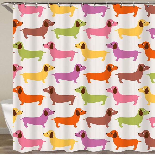 

shower curtain,seamless cute dogs pattern,polyester fabric machine washable waterproof bath curtains hooks included,modern home