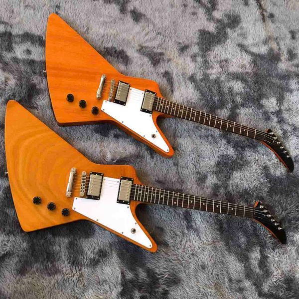 

custom irregular body shape electric guitar in yellow color logo and shape customized