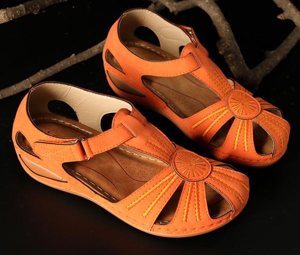 

women's sandals 2021 summer handmade ladies shoe leather for women flats retro style soft bottom mother shoes, Black