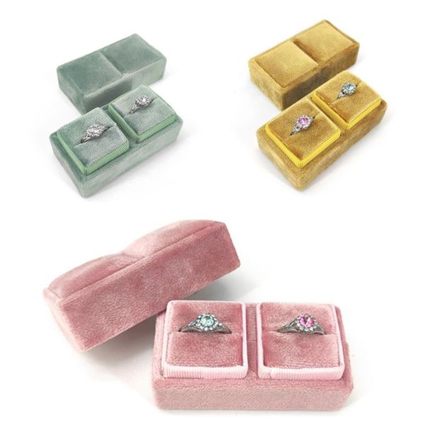 

jewelry pouches, bags two ring finger box long square earrings storage wedding ceremony gift, Pink;blue