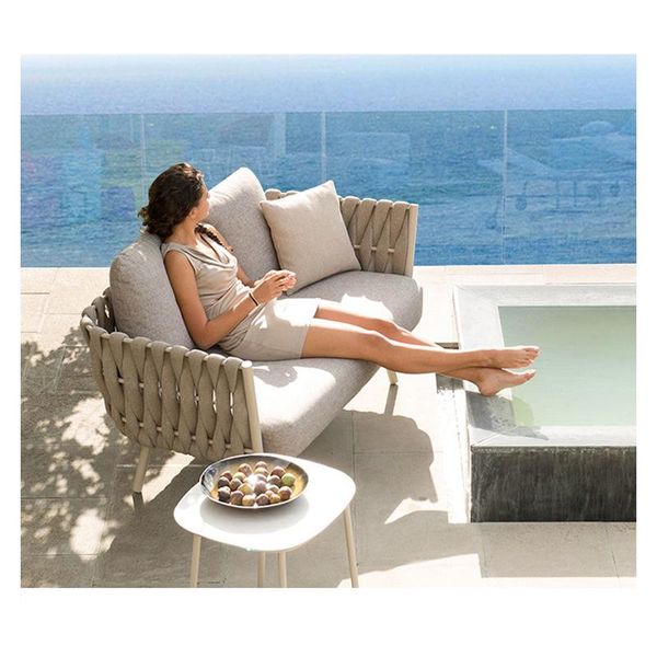 

daybed outdoor waterproof swing bed garden rattan woven sofa set for villa camp furniture