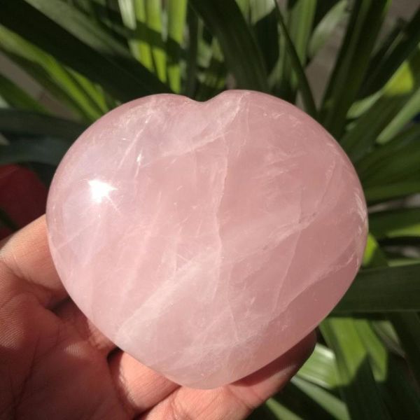 

decorative objects & figurines natural pretty pink quartz crystal heart healing