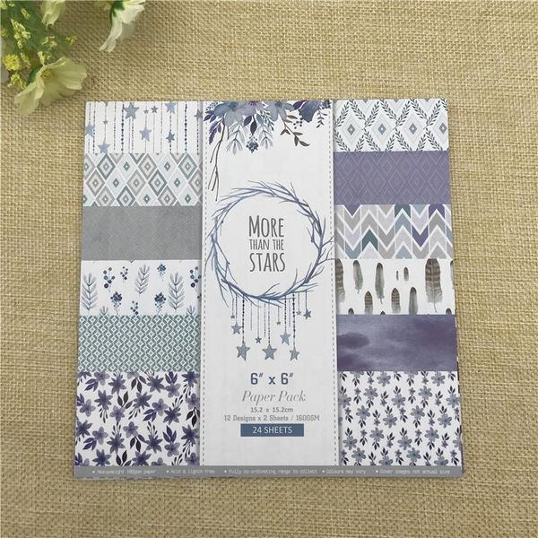 

craft tools 24 sheet 6"x6" stars of the flower patterned paper scrapbooking pack handmade background pad