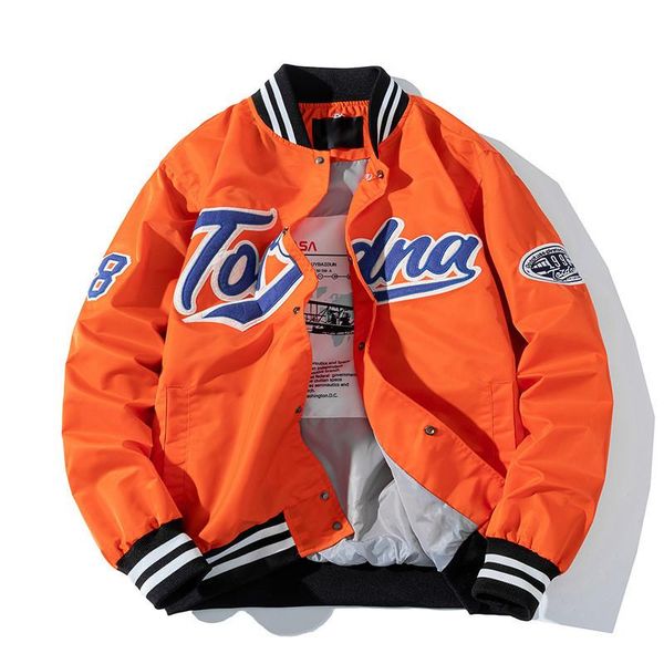 

men's jackets fashion hip hop varsity baseball jacket with embroidery spring autumn streetwear letterman coat outerwear s-xxl, Black;brown