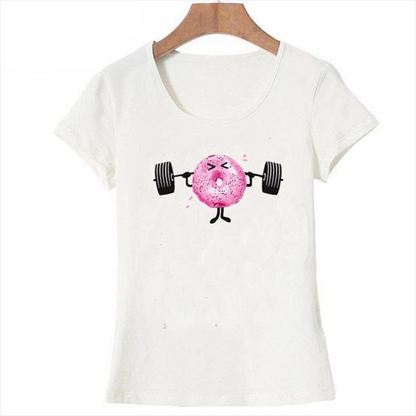 

donut fitness print men mens t shirts summer short sleeve o neck casual tees lady aesthetic, White;black
