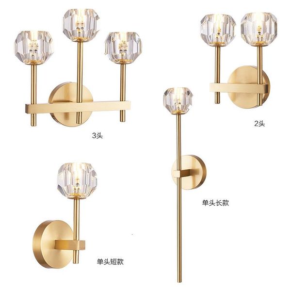 

wall lamp pure copper postmodern contracted k9 crystal porch balcony stair mirror