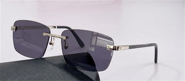 

new fashion design sunglasses 02010 square frame rimless simple and popular style outdoor uv400 protective eyewear, White;black