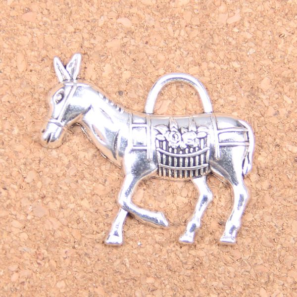 34 Stück Antik Silber Bronze vergoldet Esel Esel Charms Anhänger DIY Halskette Armband Armreif Erkenntnisse 33*30mm