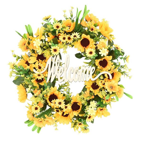 

decorative flowers & wreaths sunflower garland door decoration wall hanging wedding wreath 1pc 45cm simulation multicolor home decorations a
