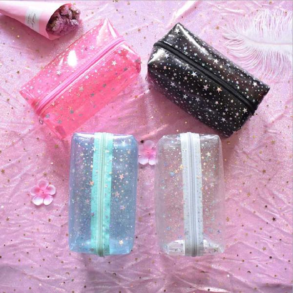 

cosmetic bags & cases large capacity wash travel storage bag portable creative lovely transparent frosted