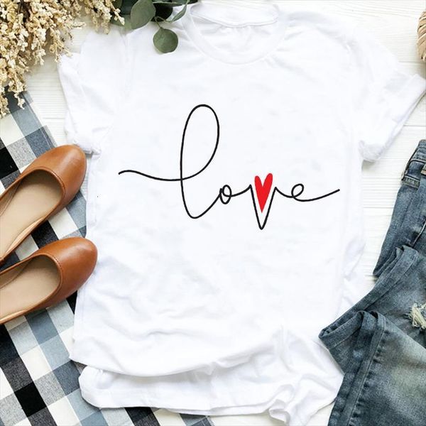 

men lady printing love valentine fashion cute 90s style print tee for mens clothes female graphic, White;black