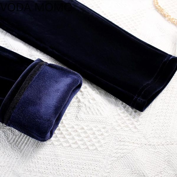 

women's pants & capris warm winter gold velvet thick fleece trousers women skinny casual high waist pencil plus size, Black;white