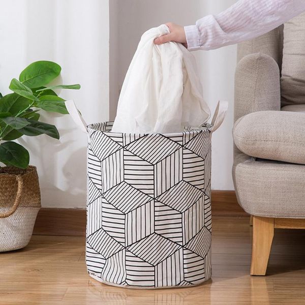 

household fabric dirty laundry basket folding clothing storage bucket bags