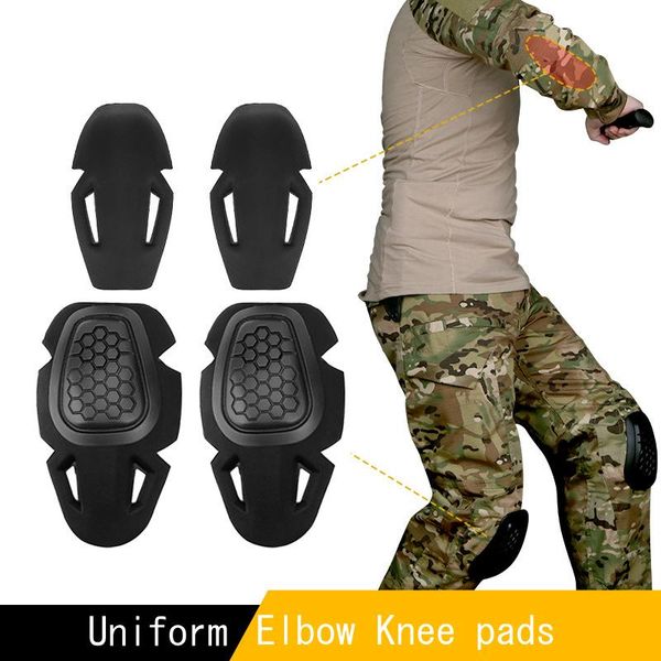 

elbow & knee pads for tactical combat uniform training hunting suits set g2 g3 g4 uniforms, Black;gray