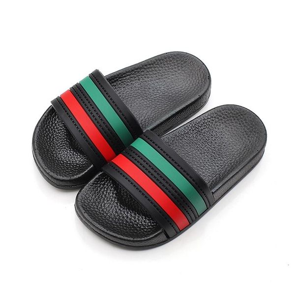 

2021 summer men's for boys girls toddler slippers soft non-slip beach sandals bathroom flip flops comfortable, Black