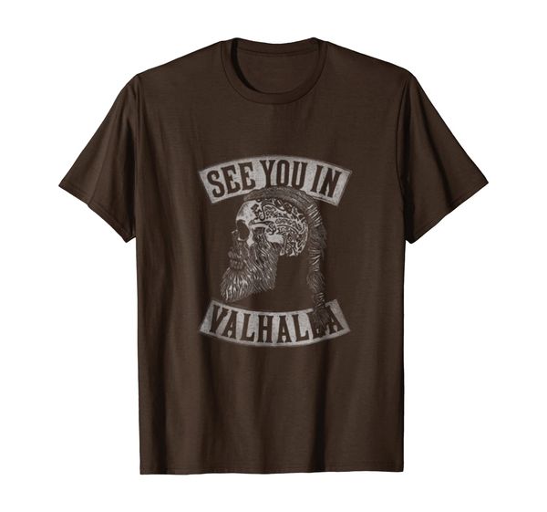 

skull see you in valhalla viking t-shirt, White;black
