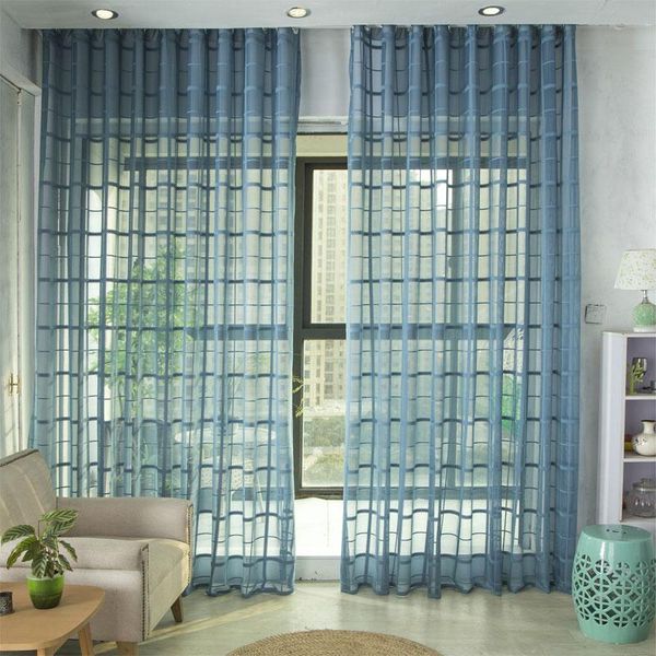 

curtain & drapes living room lace jacquard checkered tulle curtains european bedroom balcony can be customized