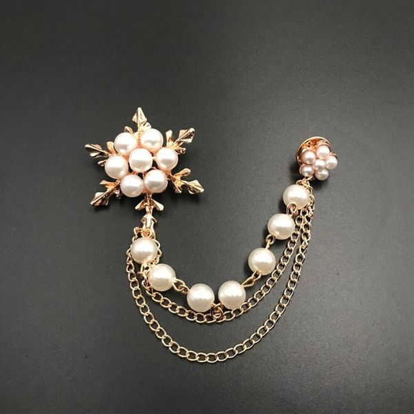 

korean jewelry fashion pearl ice flower fringe brooch, Gray