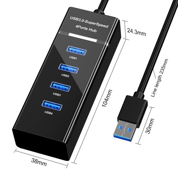 

hubs high-quality usb 3.0 hub type c power supply 4 port adapter for pc lapcomputer accessories splitter